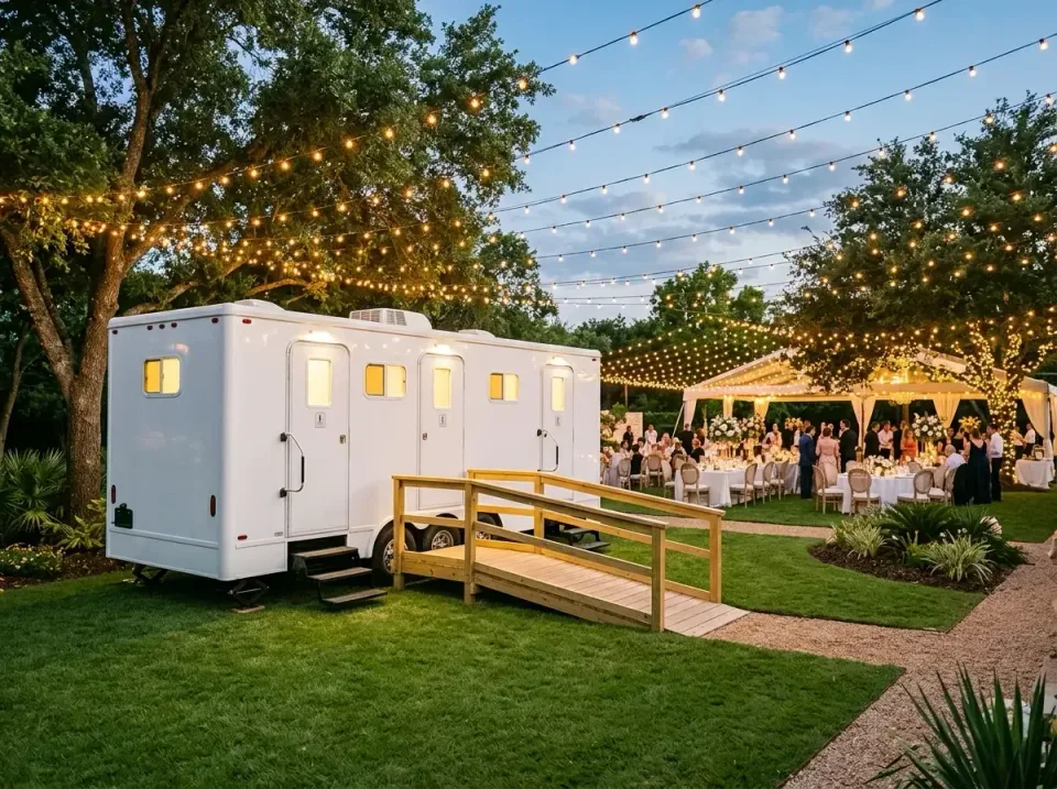 Luxury Restroom Trailer — Outdoor Event Venue