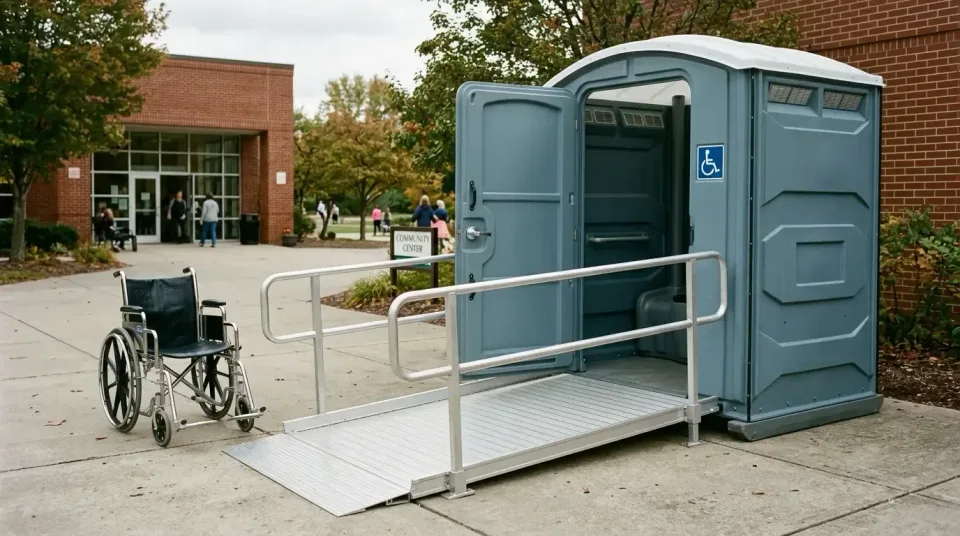 Wheelchair-accessible Porta Potty — Outdoor